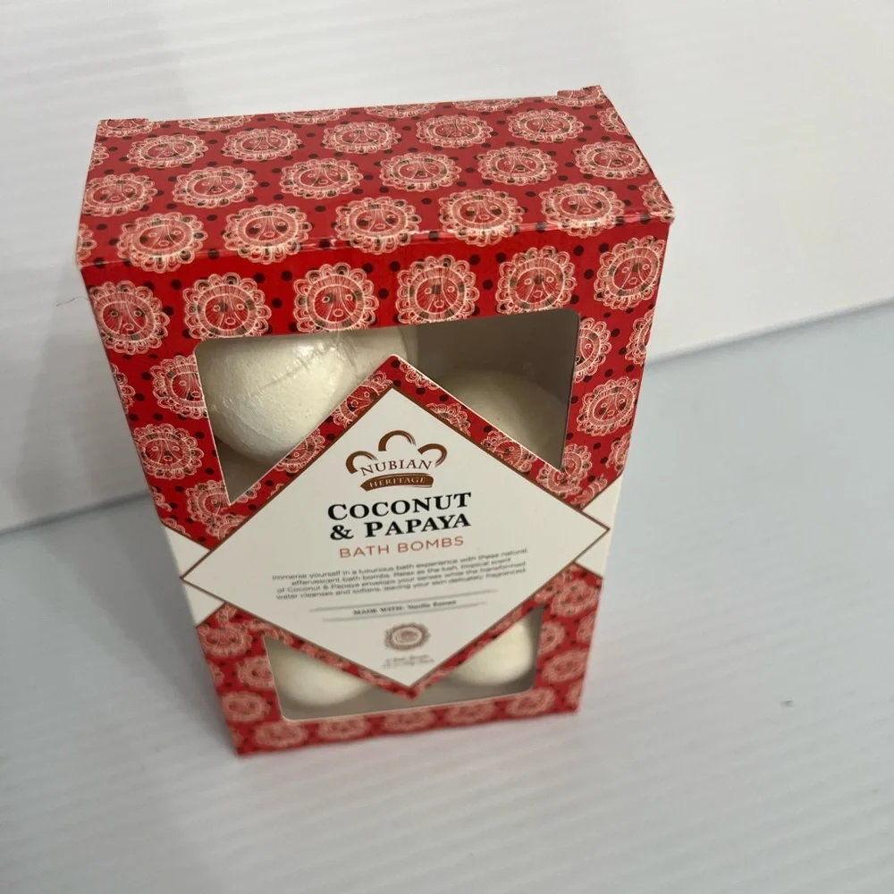 NUBIAN COCONUT & PAPAYA Bath Bombs pack of 5